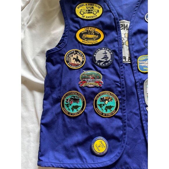 Vintage Kansas Model A Ford Club Vest W/ Patches Blue Unisex - Picture 3 of 9